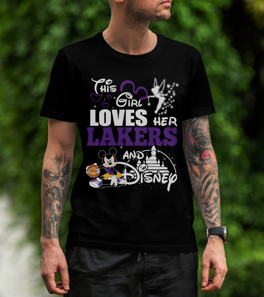 This Girl Loves Her Los Angeles Lakers And Disney Mickey Mouse T-Shirt