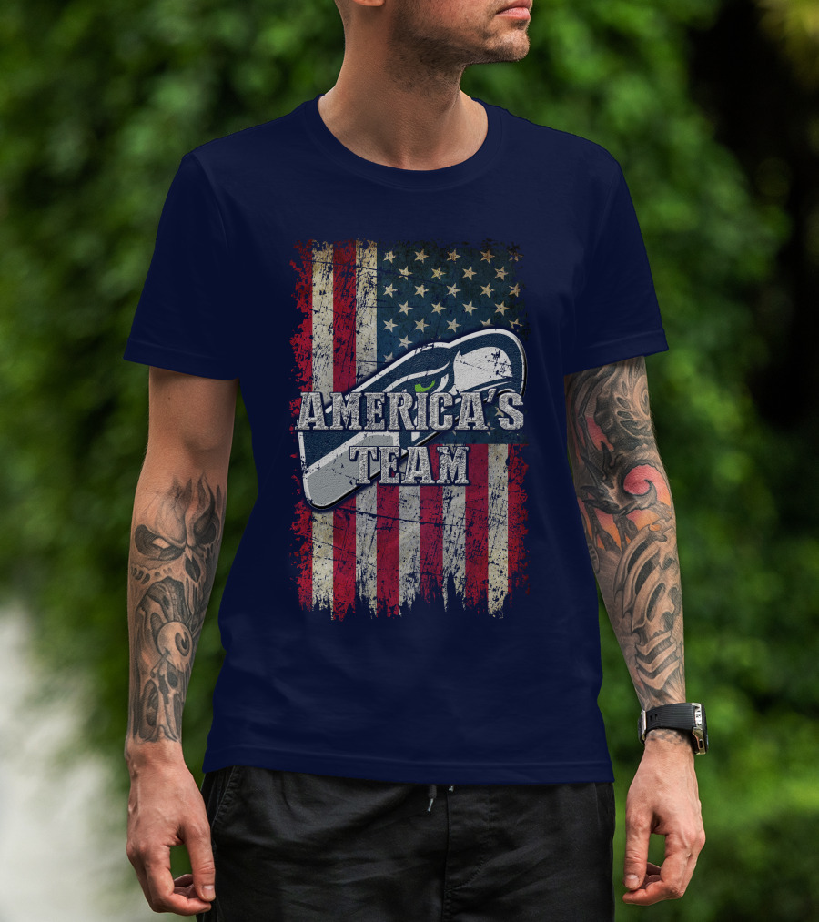 Seattle Seahawks America's Team Flag T-Shirt