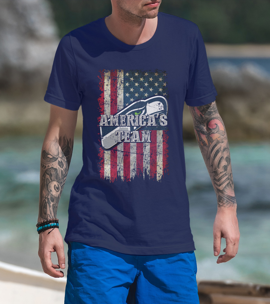 Seattle Seahawks America's Team Flag T-Shirt