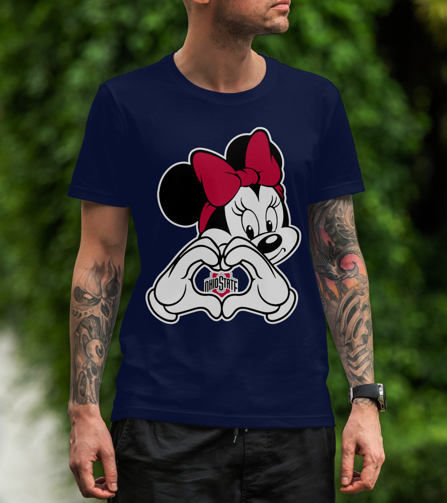 Minnie Mouse Ohio State Buckeyes Heart Hands T-Shirt