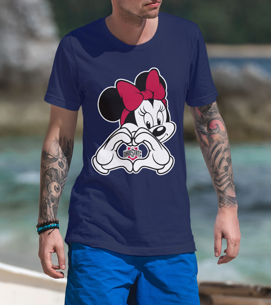 Minnie Mouse Ohio State Buckeyes Heart Hands T-Shirt
