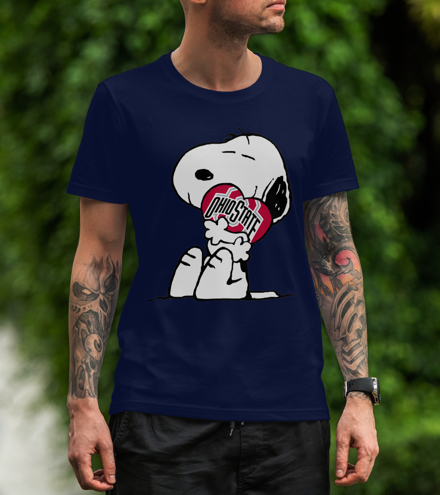 Snoopy Hugging Ohio State Buckeyes T-Shirt