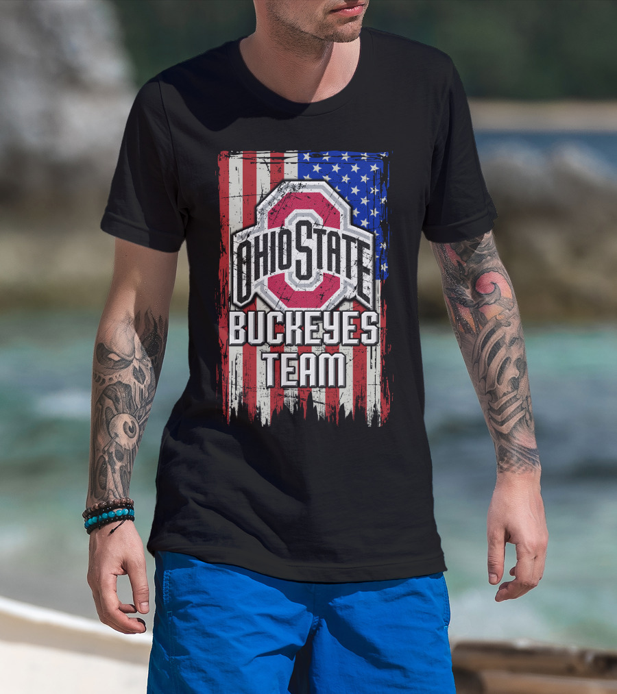 Ohio State Buckeyes Team Usa Flag T-Shirt