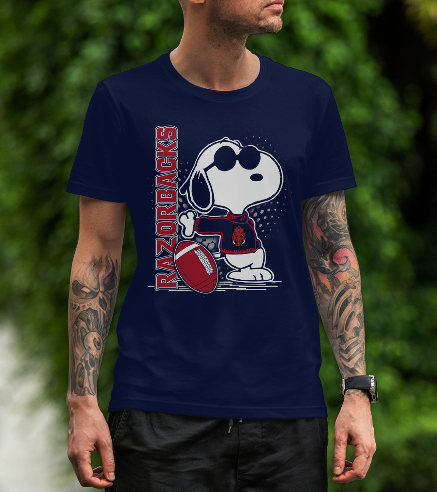 Razorbacks Snoopy Football T-Shirt