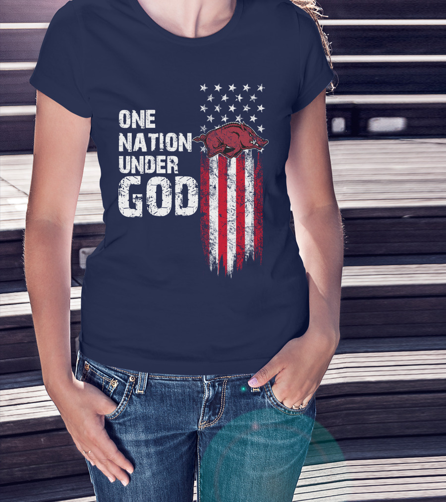 One Nation Under God Arkansas Razorbacks T-Shirt