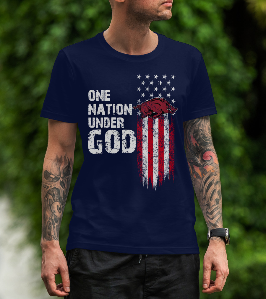 One Nation Under God Arkansas Razorbacks T-Shirt