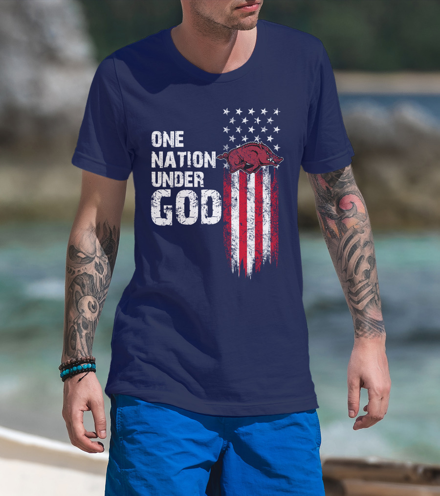 One Nation Under God Arkansas Razorbacks T-Shirt