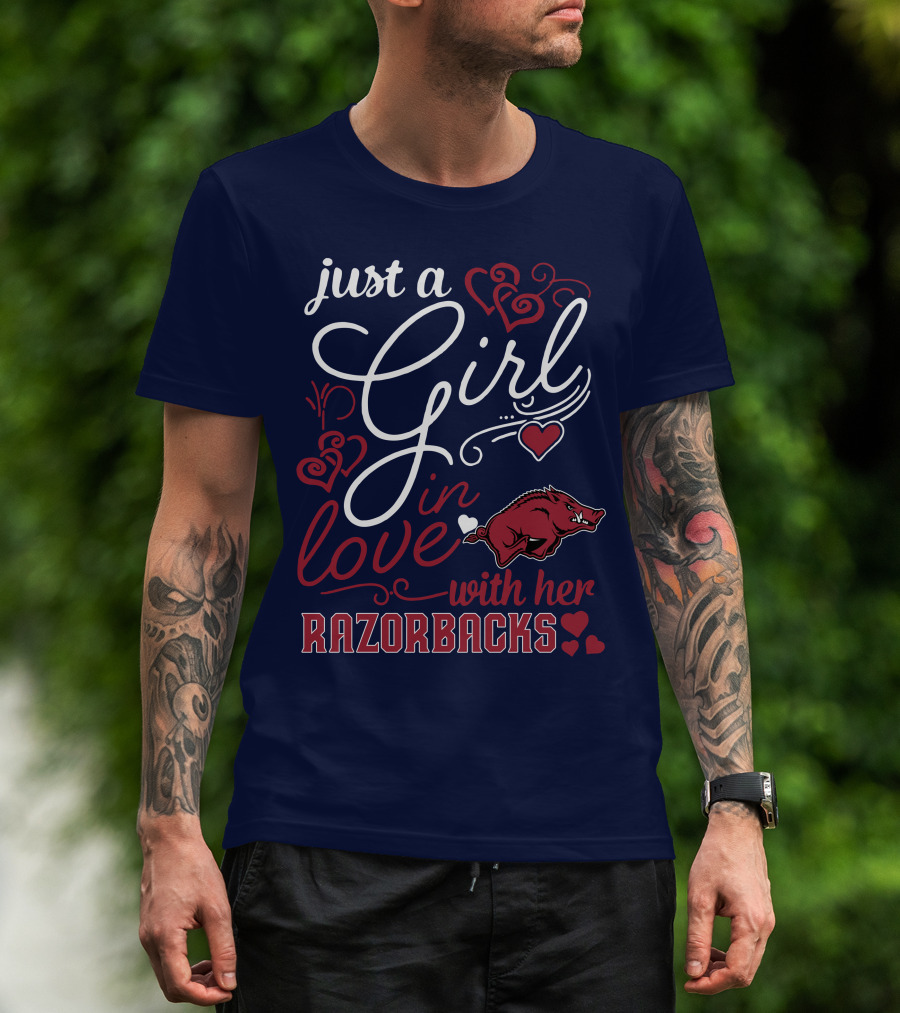 Just A Girl In Love With Her Arkansas Razorbacks T-Shirt