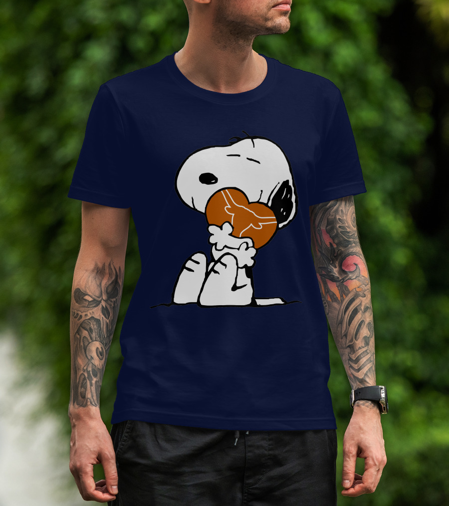 Snoopy Hugging Texas Longhorns T-Shirt