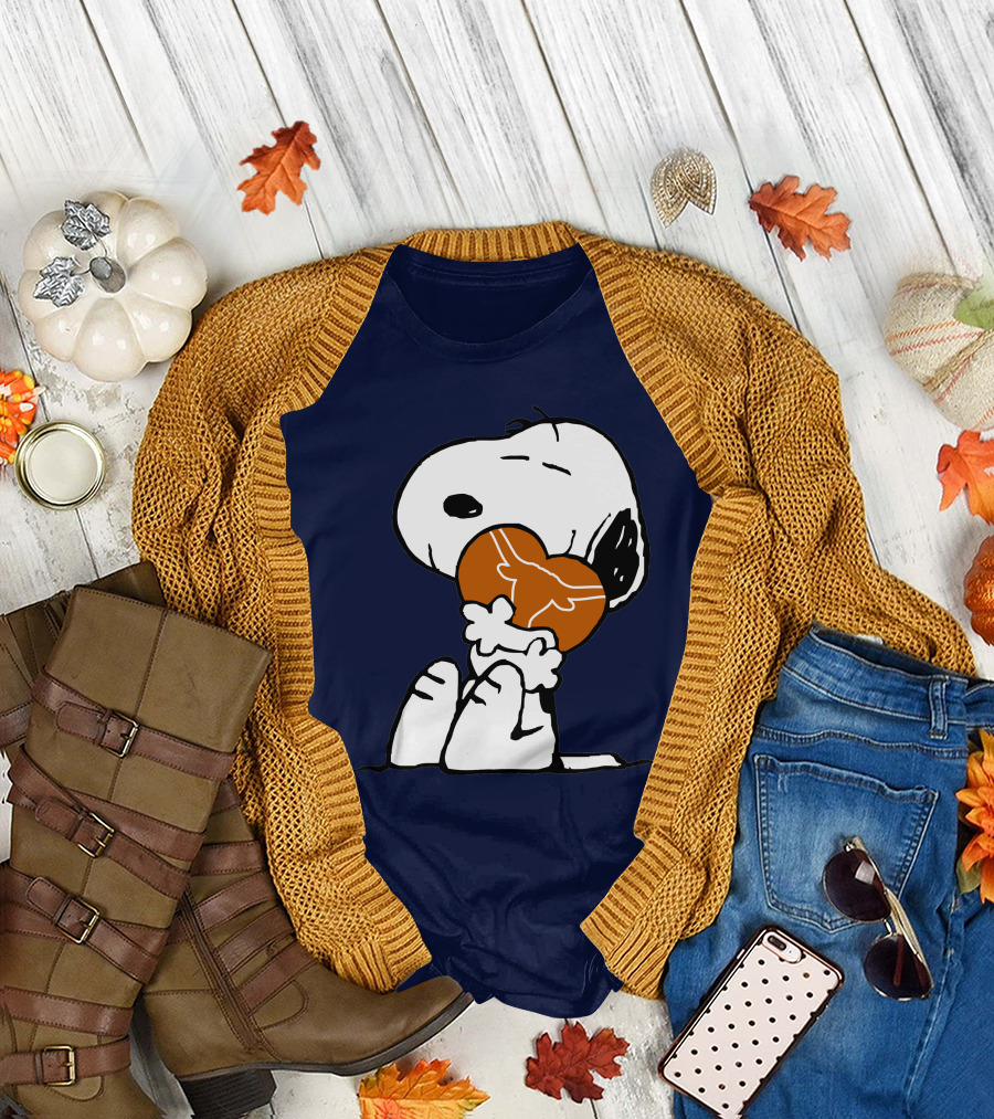 Snoopy Hugging Texas Longhorns T-Shirt