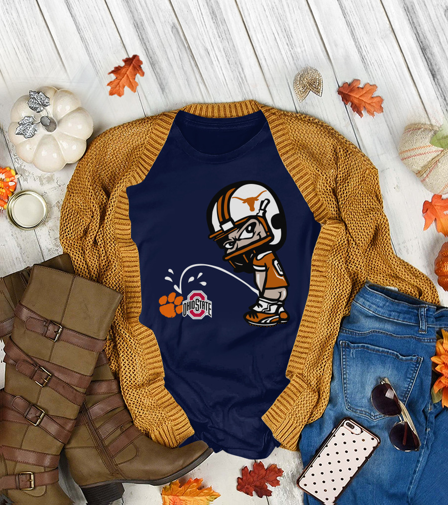 Texas Longhorns Mascot Football Rivalry Cartoon Ohio State Logoパ T-Shirt