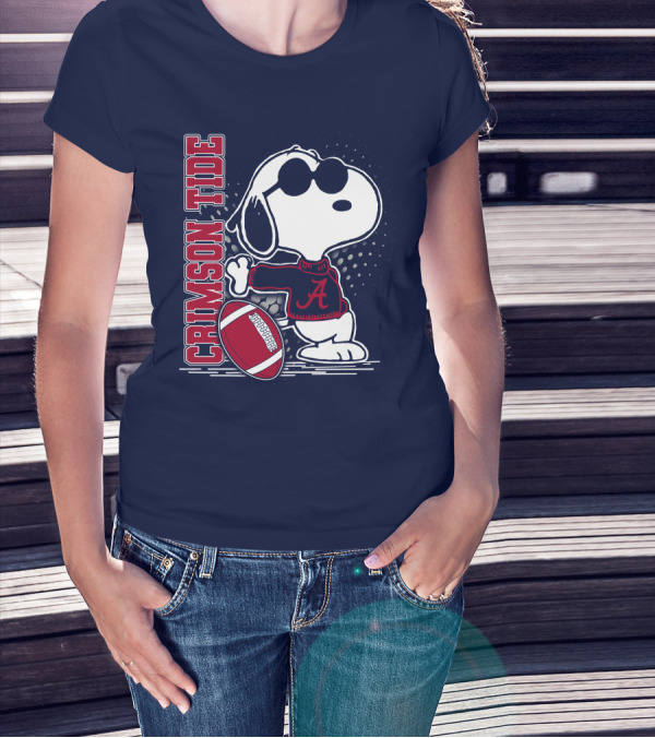 Crimson Tide Alabama Snoopy Football T-Shirt