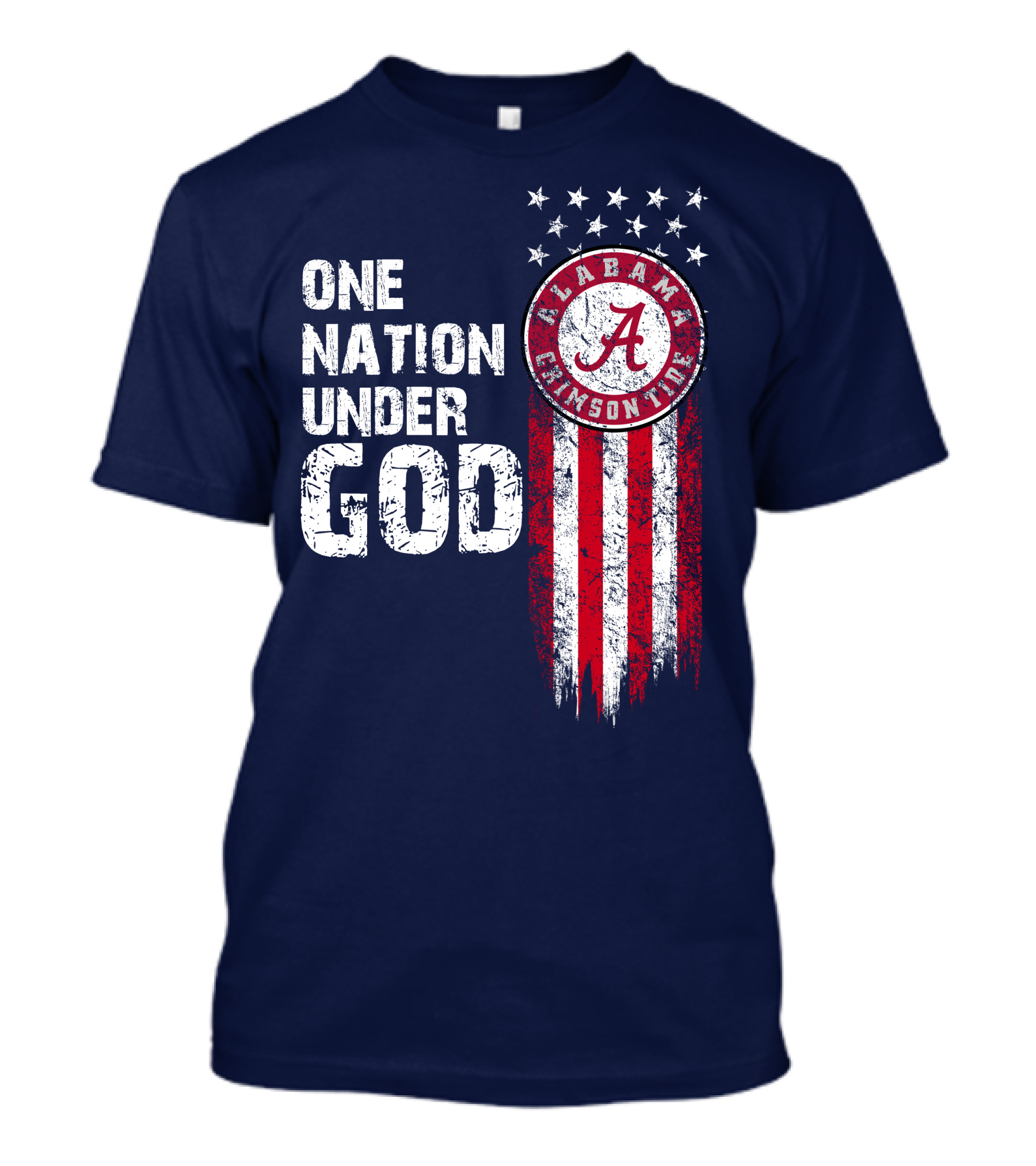 One Nation Under God Alabama Crimson Tide Stars And Stripes T-Shirt