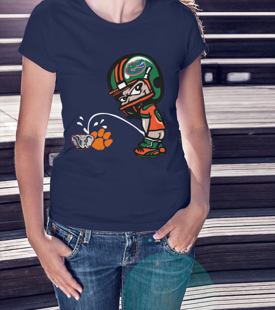 Florida Gators Football Rivalry Satire With Tiger Paw And Elephant T-Shirt