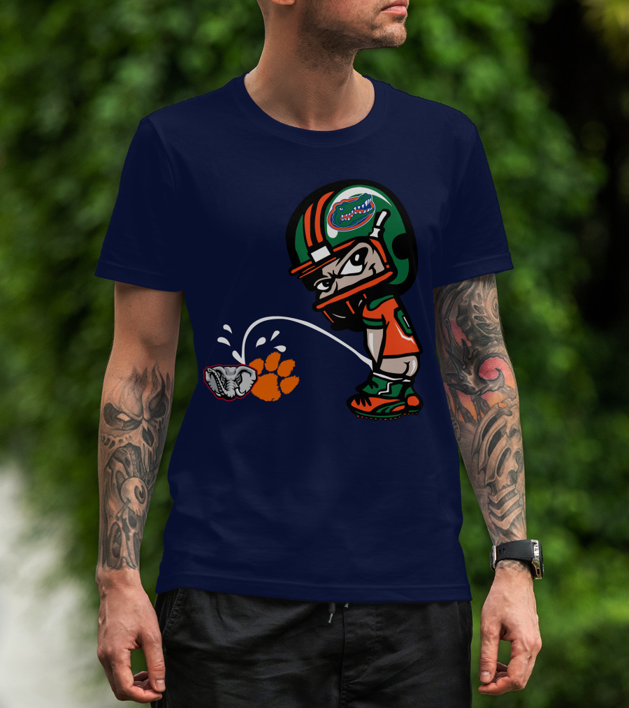 Florida Gators Football Rivalry Satire With Tiger Paw And Elephant T-Shirt