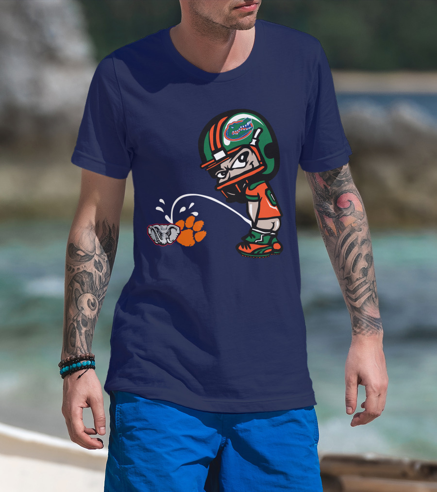 Florida Gators Football Rivalry Satire With Tiger Paw And Elephant T-Shirt