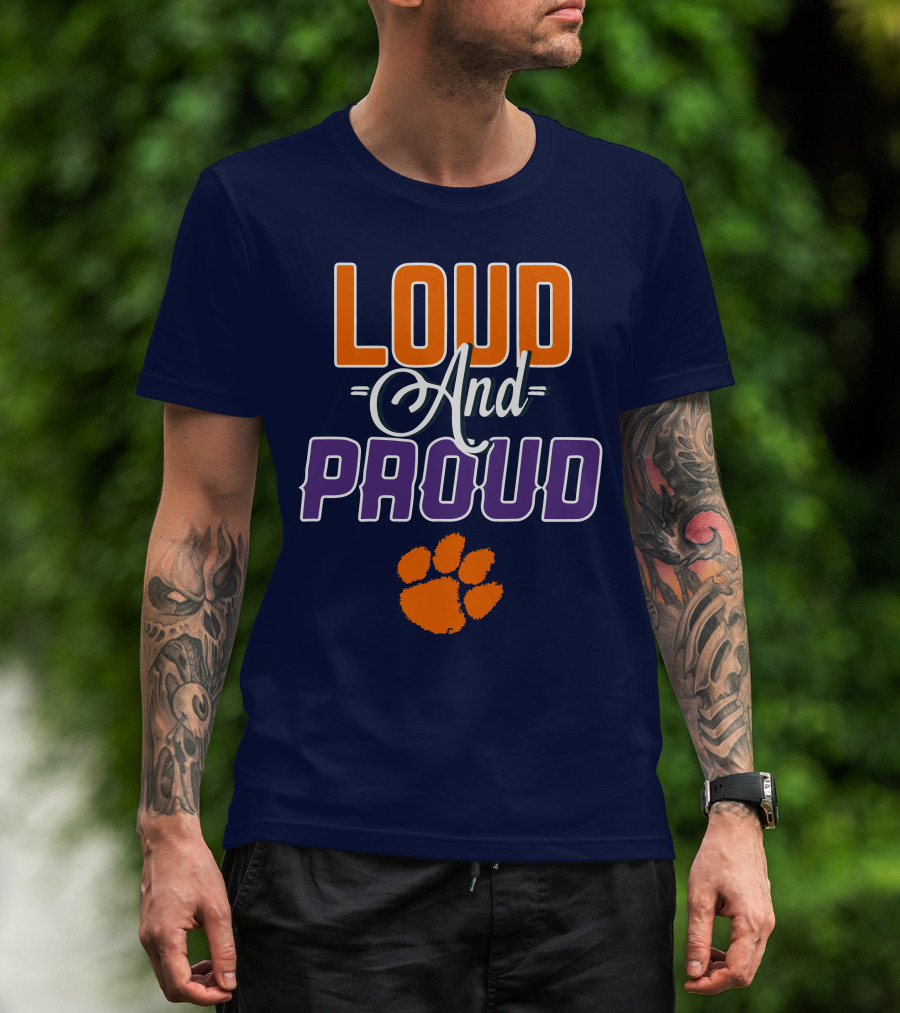 Loud And Proud Clemson Tigers Paw Print T-Shirt