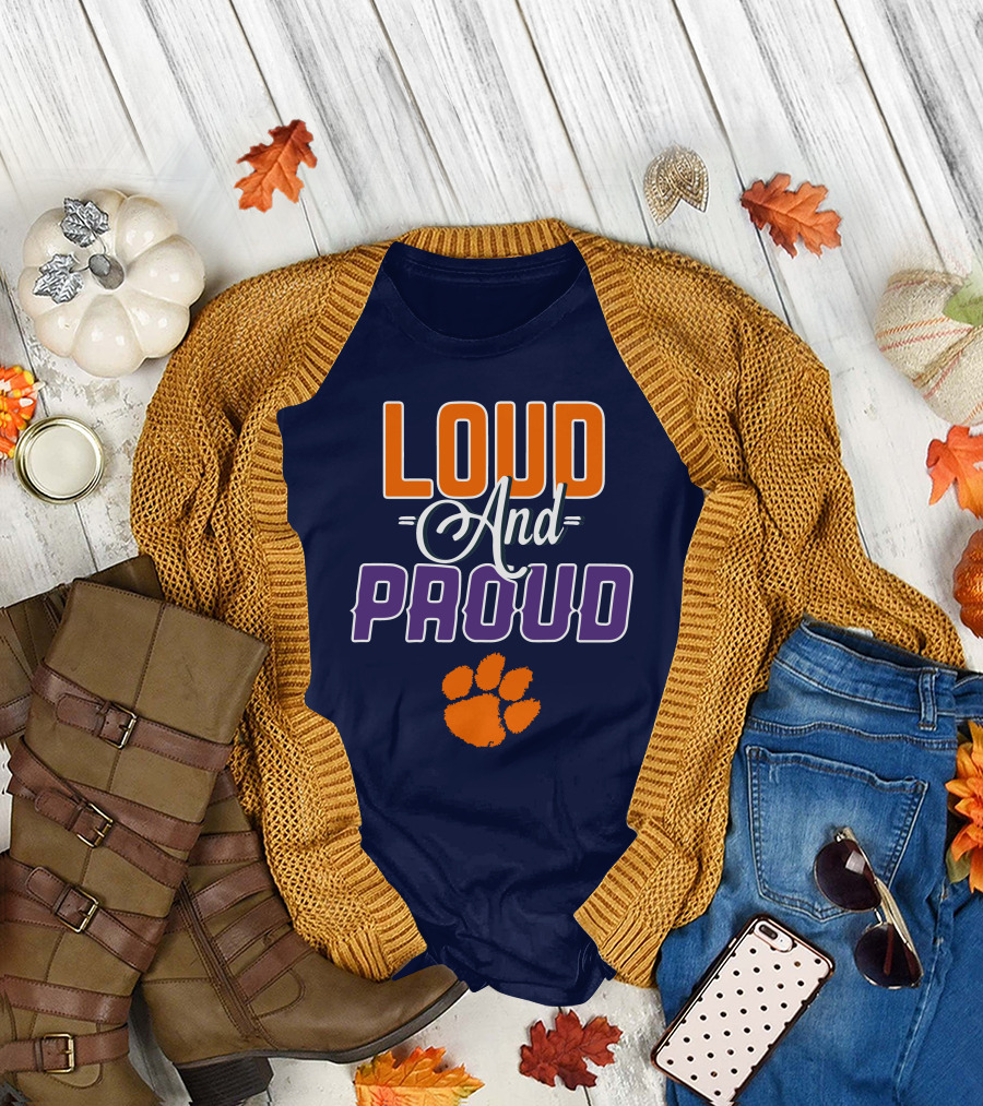 Loud And Proud Clemson Tigers Paw Print T-Shirt