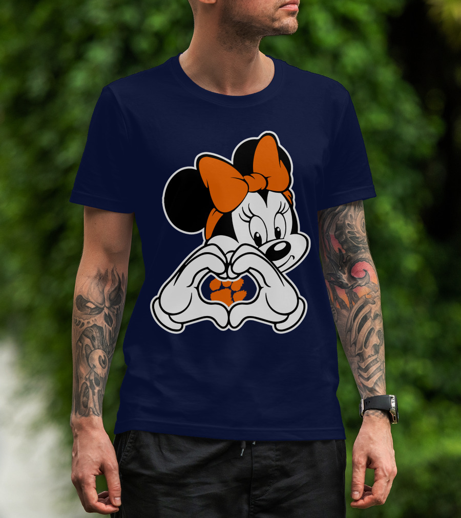 Clemson Tigers Minnie Mouse Heart Paw T-Shirt