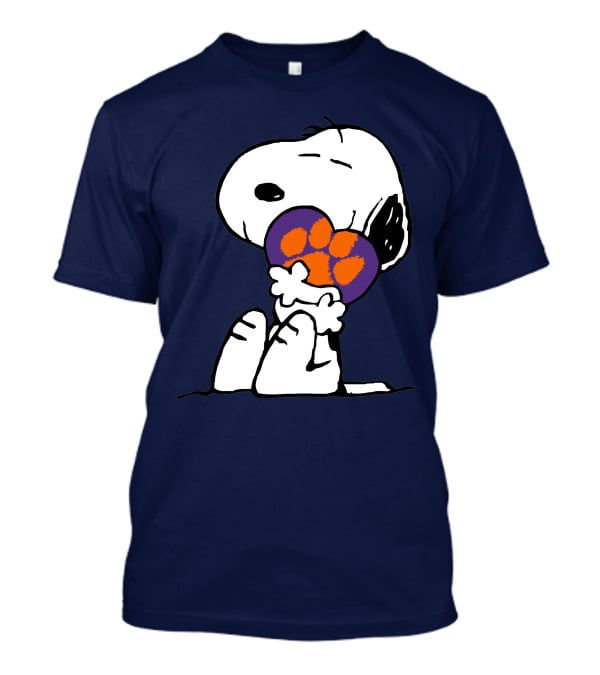 Clemson Tigers Snoopy Hugging Pawprint T-Shirt