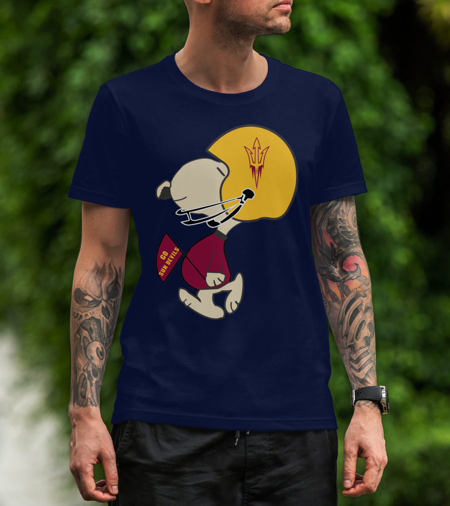 Snoopy Arizona State Sun Devils Football Helmet Go Sun Devils T-Shirt