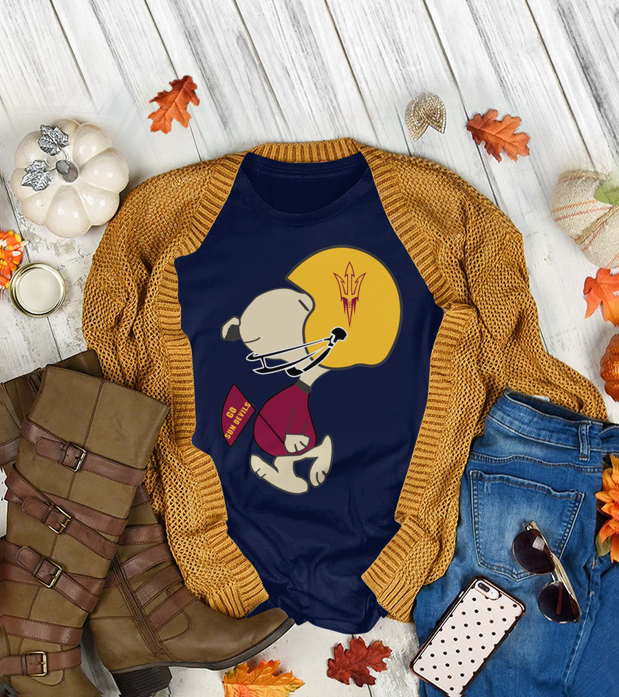 Snoopy Arizona State Sun Devils Football Helmet Go Sun Devils T-Shirt