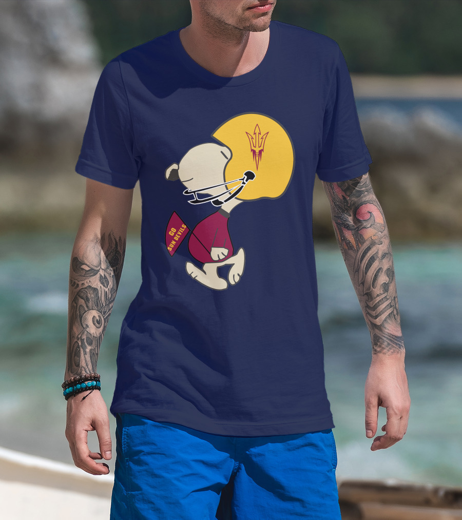 Snoopy Arizona State Sun Devils Football Helmet Go Sun Devils T-Shirt