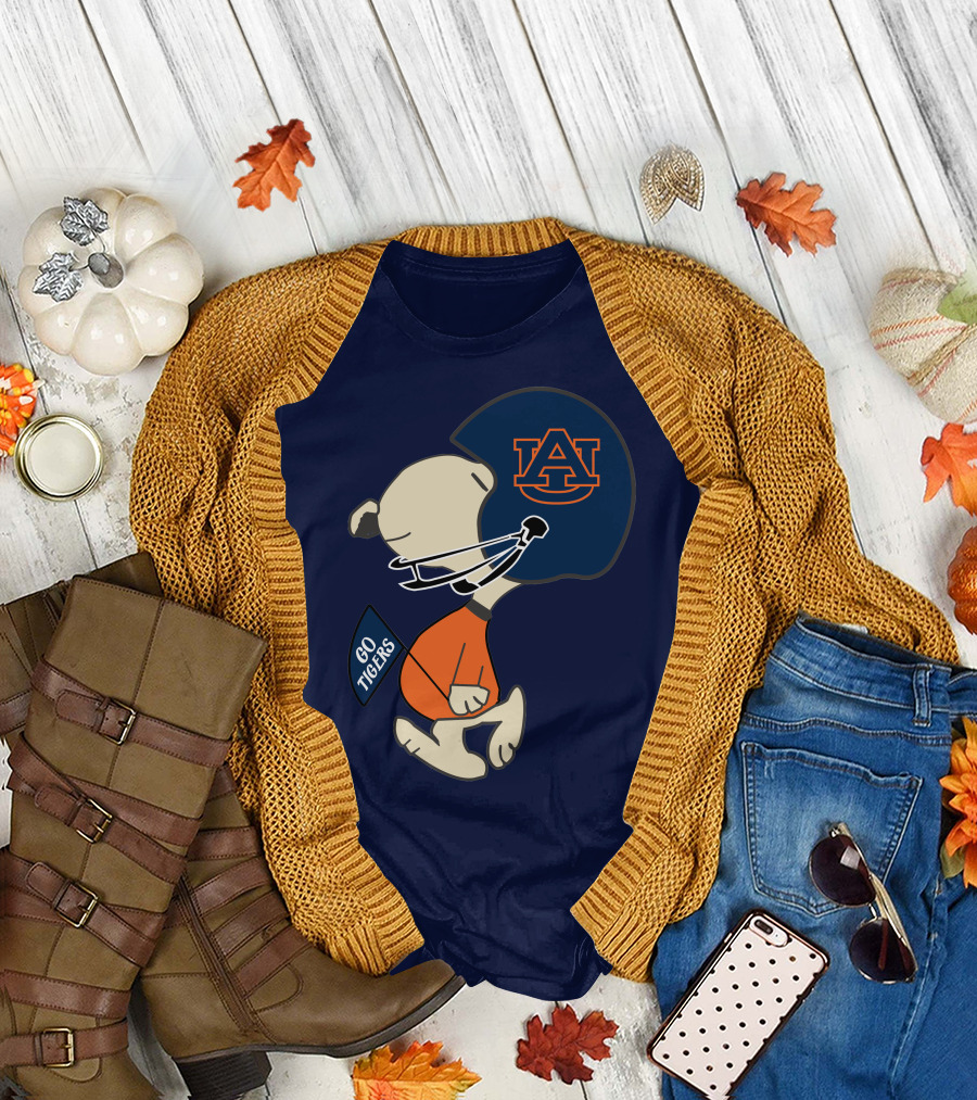 Go Tigers Auburn University Football Snoopy T-Shirt