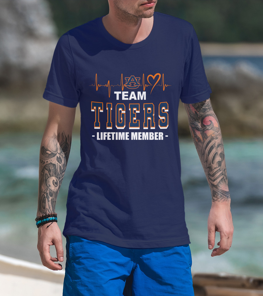 Team Tigers Lifetime Member Auburn Heartbeat T-Shirt