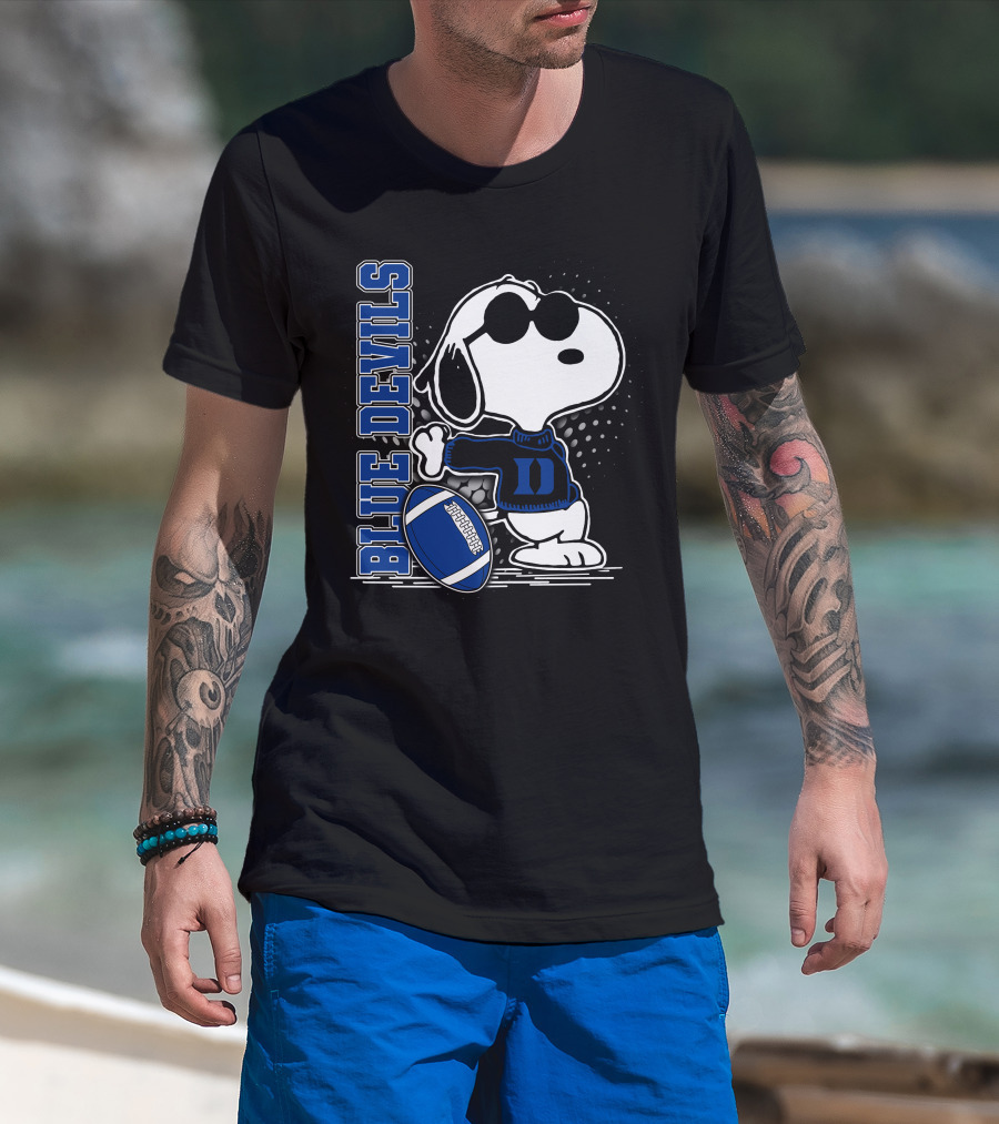 Snoopy Football Style Blue Devils T-Shirt