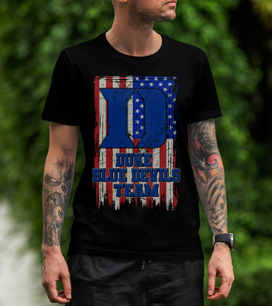 Duke Blue Devils Team Usa Flag D T-Shirt