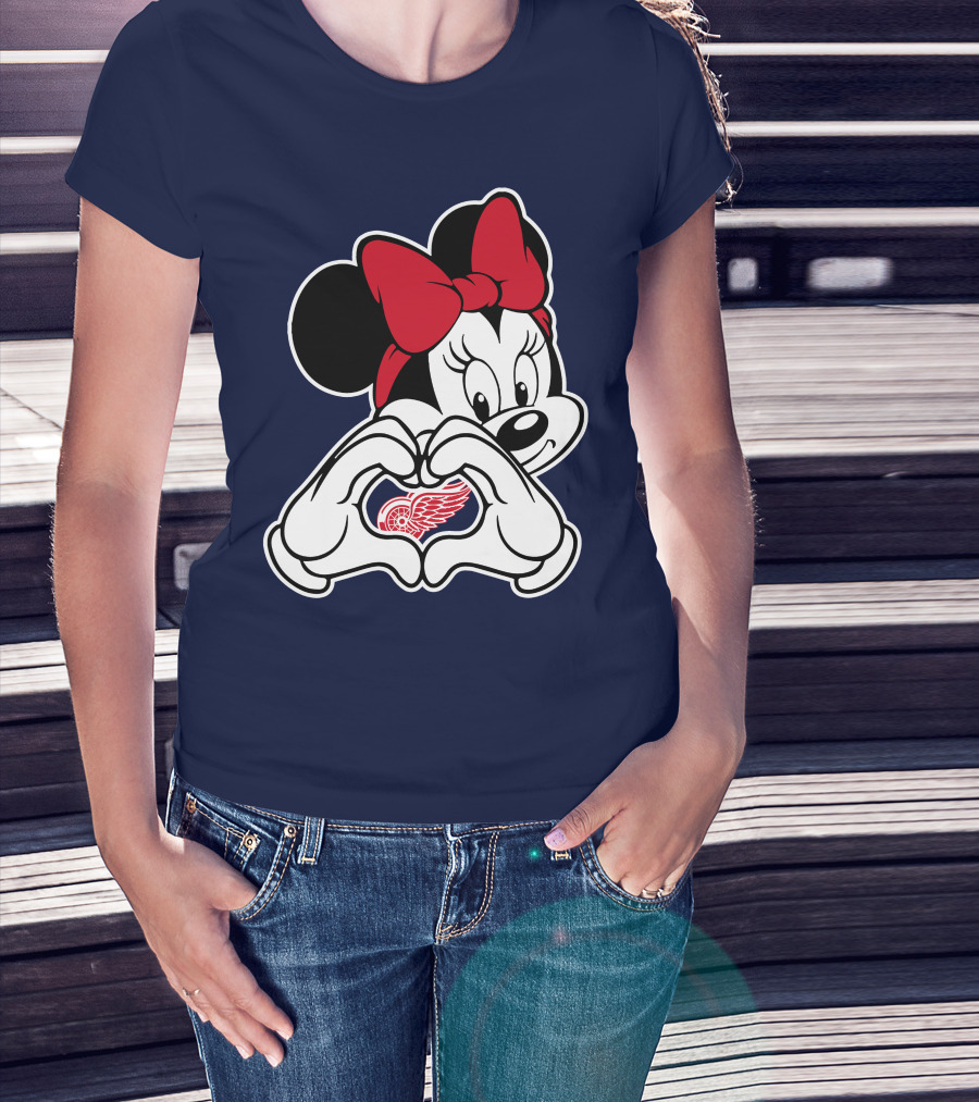 Minnie Mouse Heart Detroit Red Wings T-Shirt
