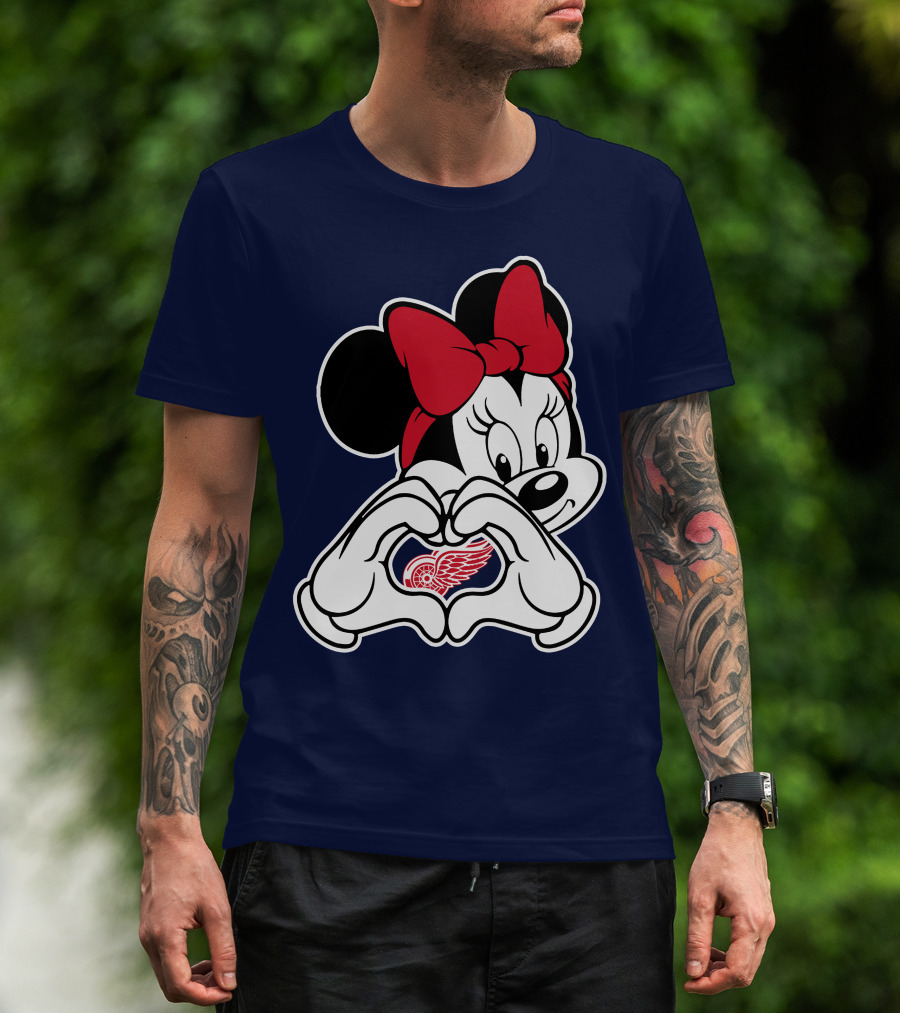 Minnie Mouse Heart Detroit Red Wings T-Shirt