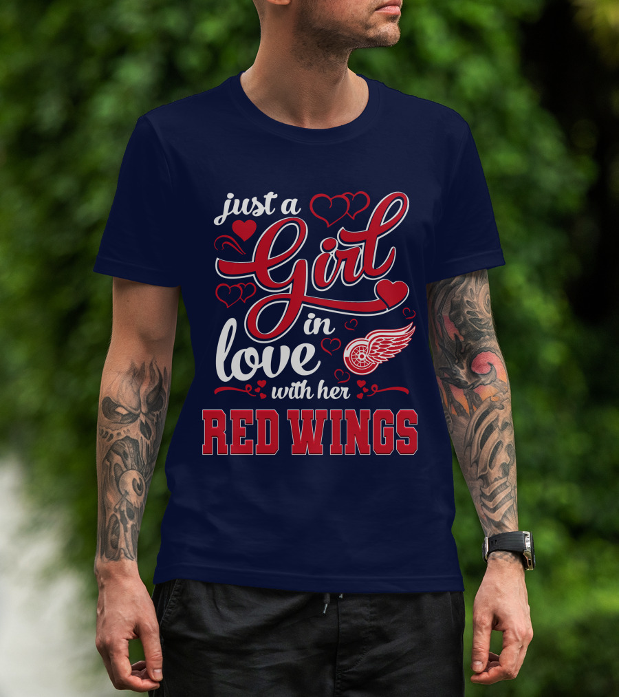 Just A Girl In Love With Her Red Wings T-Shirt