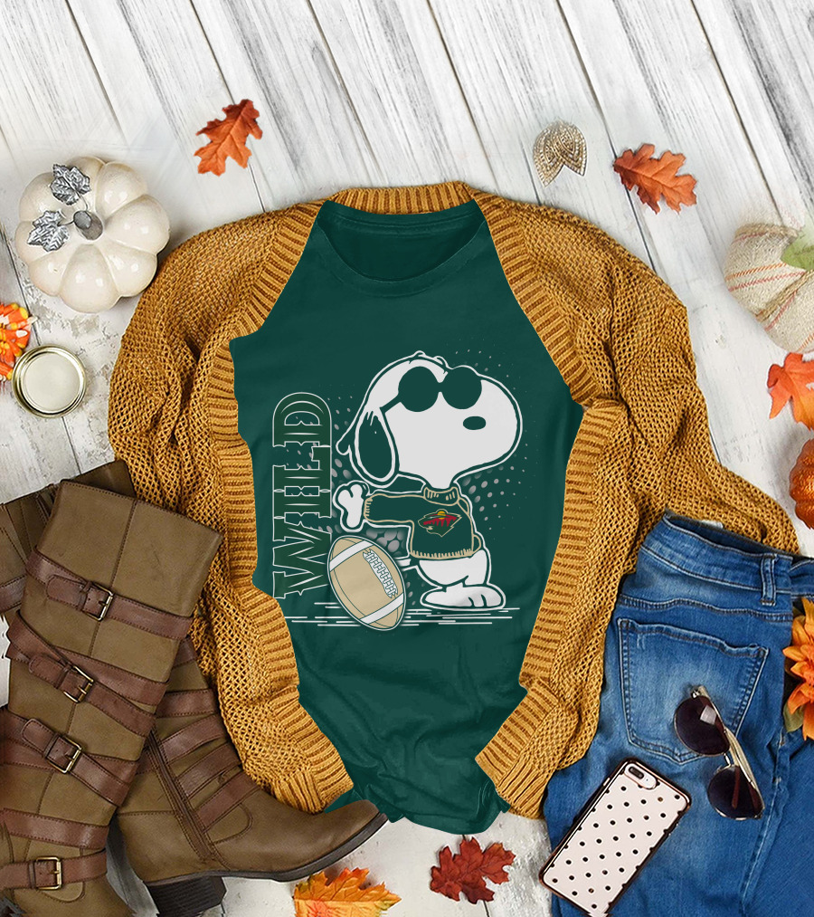 Minnesota Wild Snoopy Sports Icon Cozy Sweater Football T-Shirt