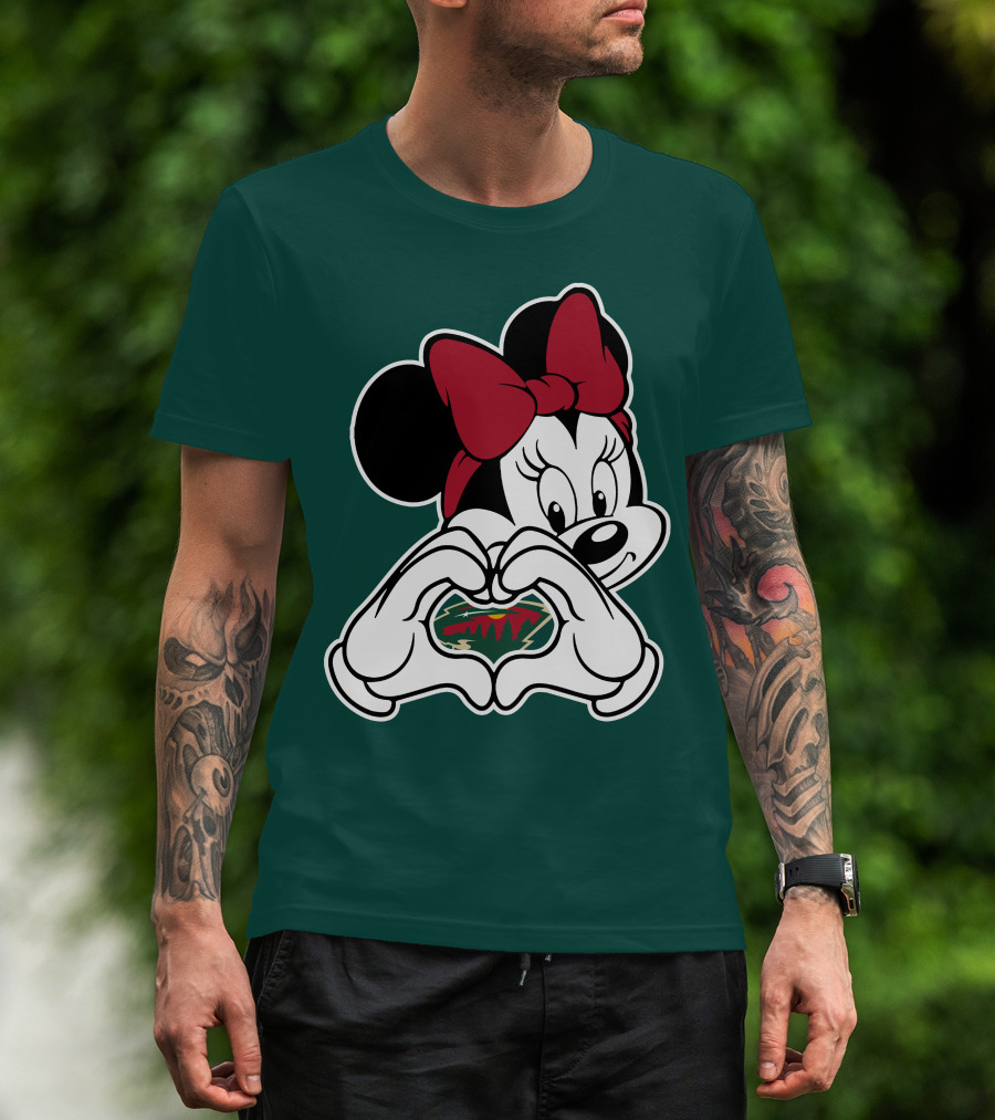 Minnie Heart Minnesota Wild Logo T-Shirt
