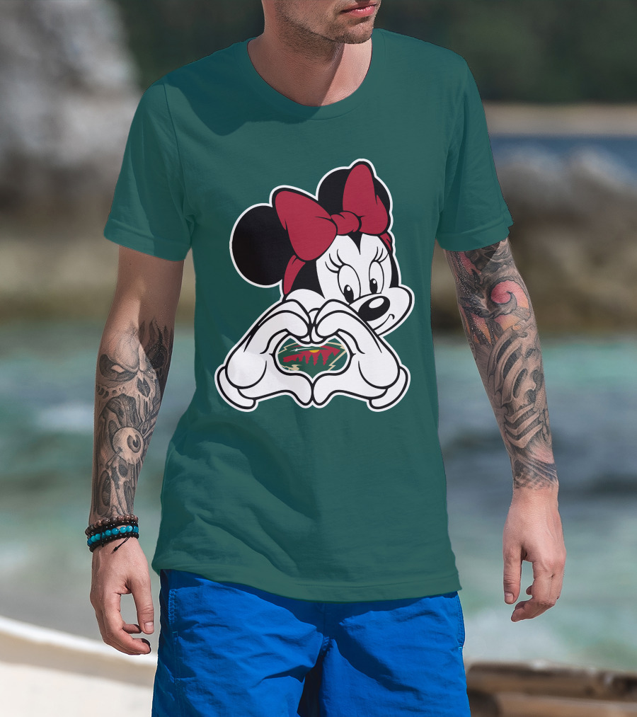 Minnie Heart Minnesota Wild Logo T-Shirt