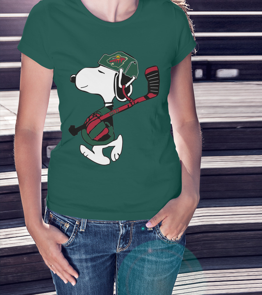 Snoopy Minnesota Wild Hockey Nhl Team Spirit T-Shirt
