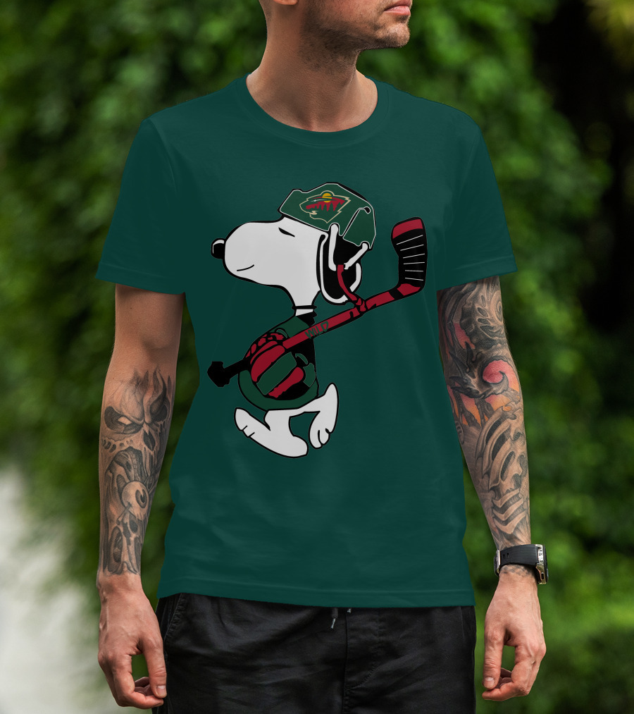 Snoopy Minnesota Wild Hockey Nhl Team Spirit T-Shirt