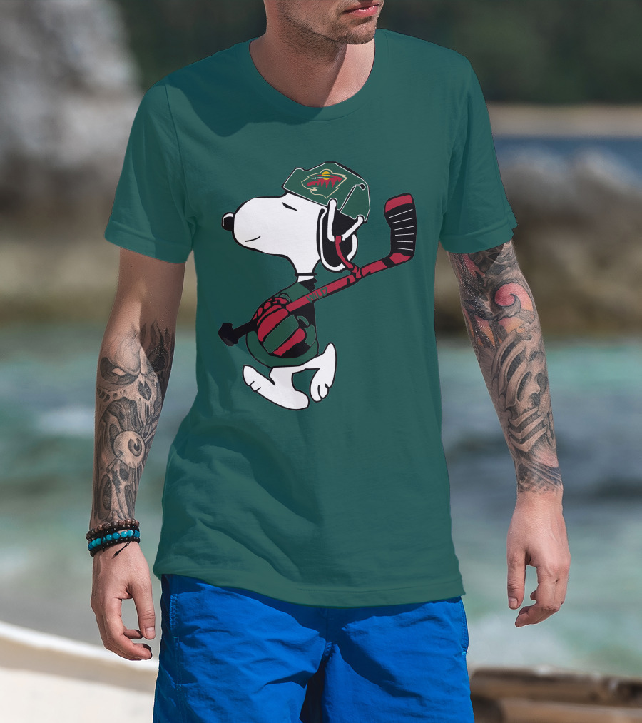 Snoopy Minnesota Wild Hockey Nhl Team Spirit T-Shirt