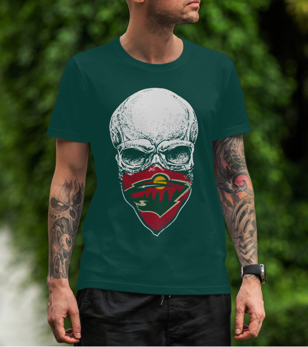 Minnesota Wild Skull Logo Bandana T-Shirt