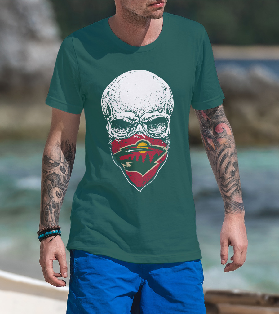 Minnesota Wild Skull Logo Bandana T-Shirt