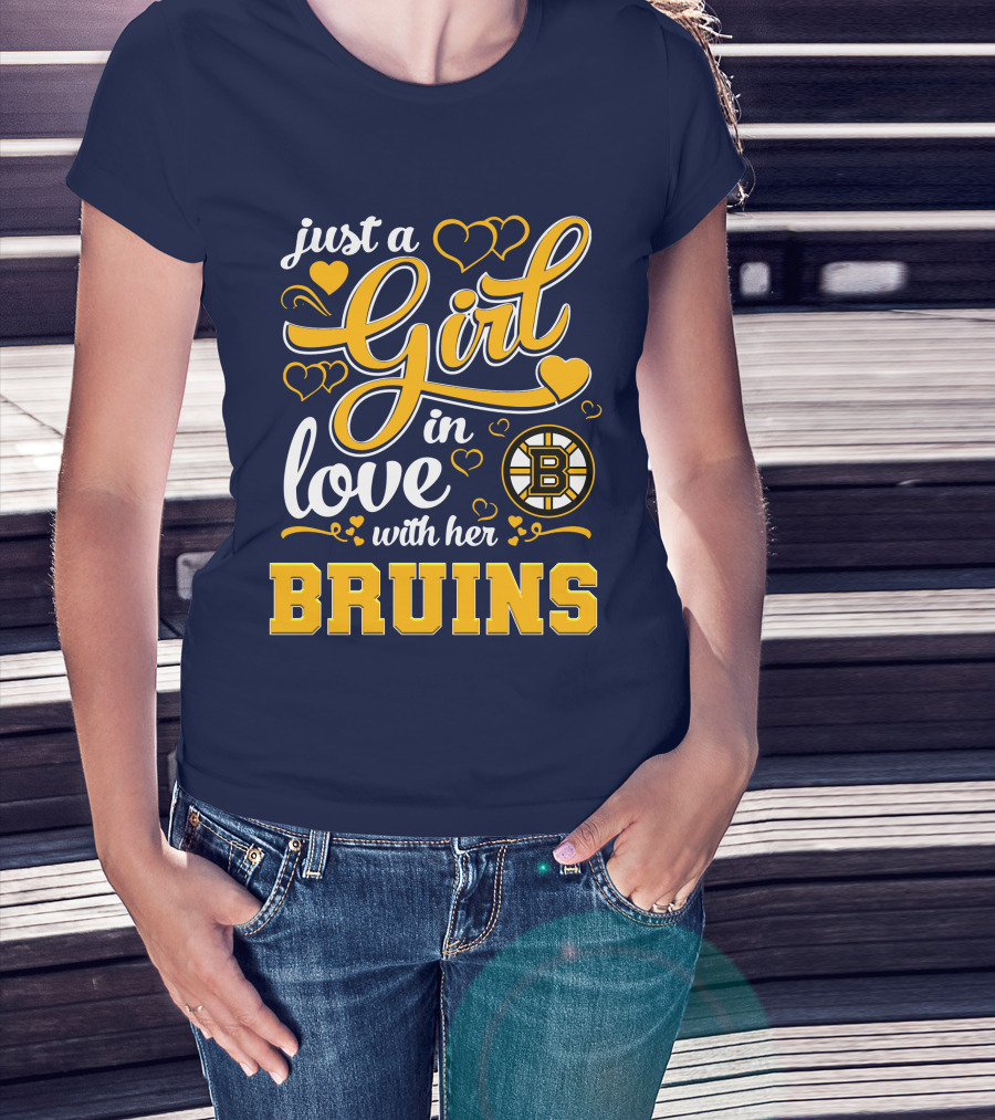 Just A Girl In Love With Her Boston Bruins T-Shirt