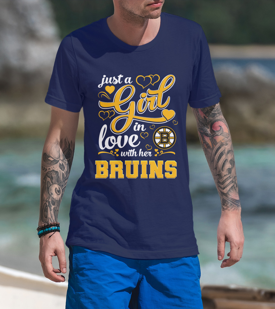 Just A Girl In Love With Her Boston Bruins T-Shirt