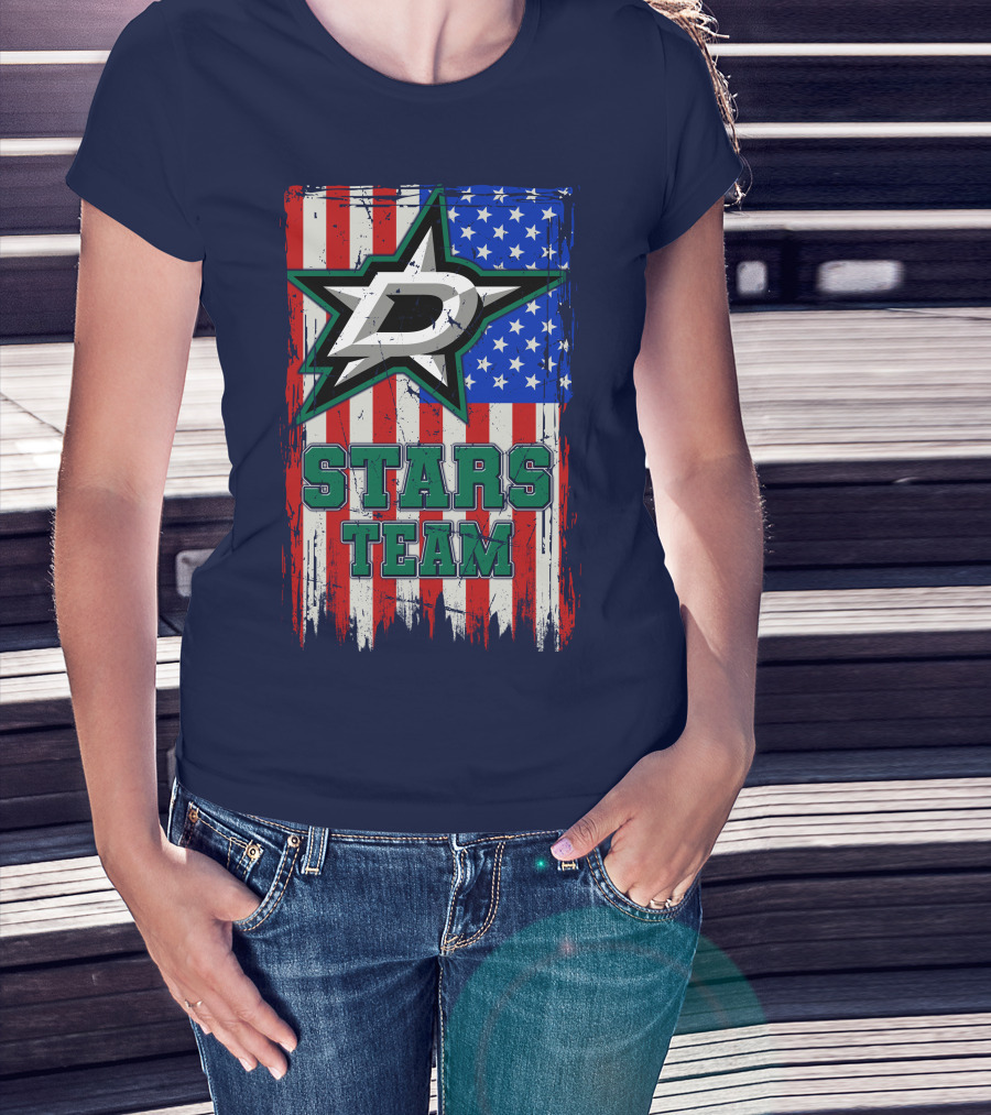 Stars Team Dallas American Flag T-Shirt