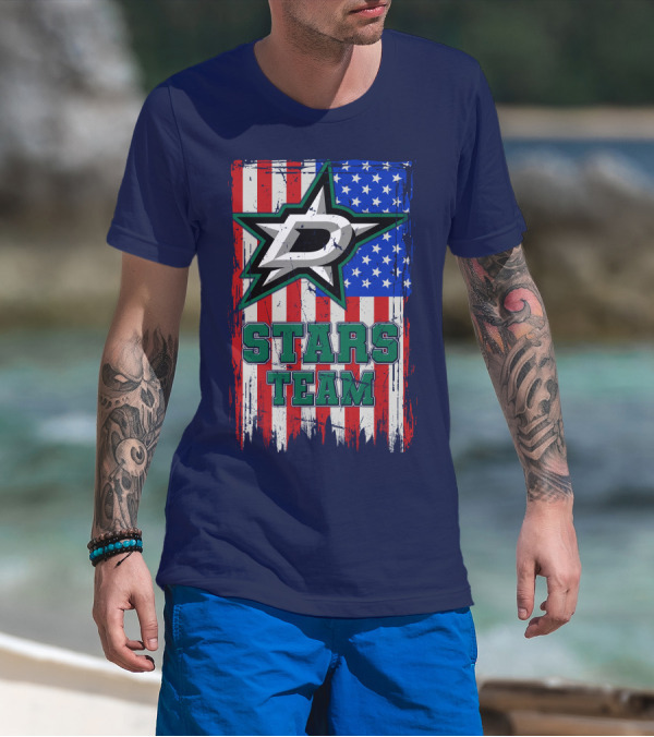 Stars Team Dallas American Flag T-Shirt