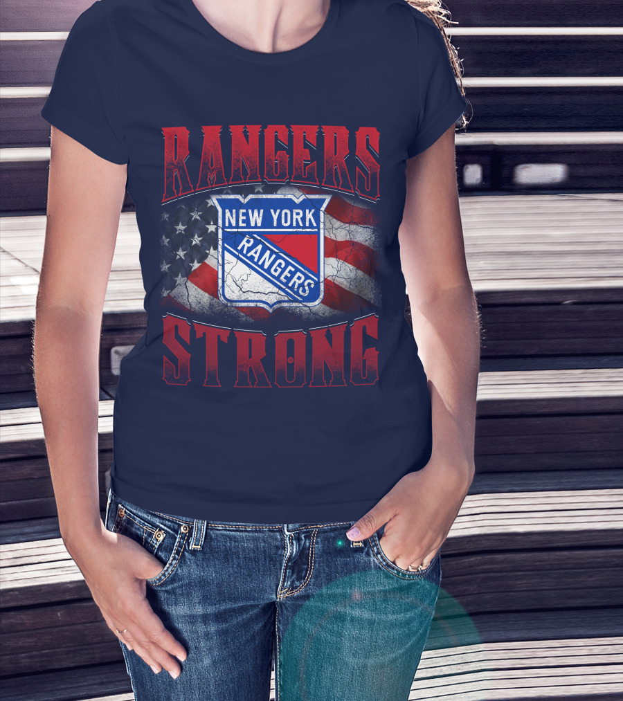 Rangers Strong New York American Flag T-Shirt