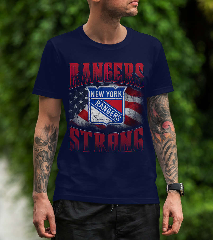 Rangers Strong New York American Flag T-Shirt