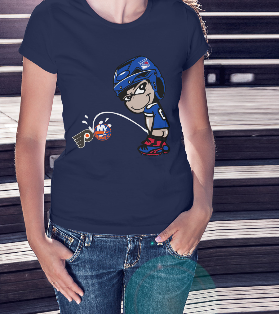 New York Rangers Fan Ny Islanders Philadelphia Flyers Rivalry T-Shirt
