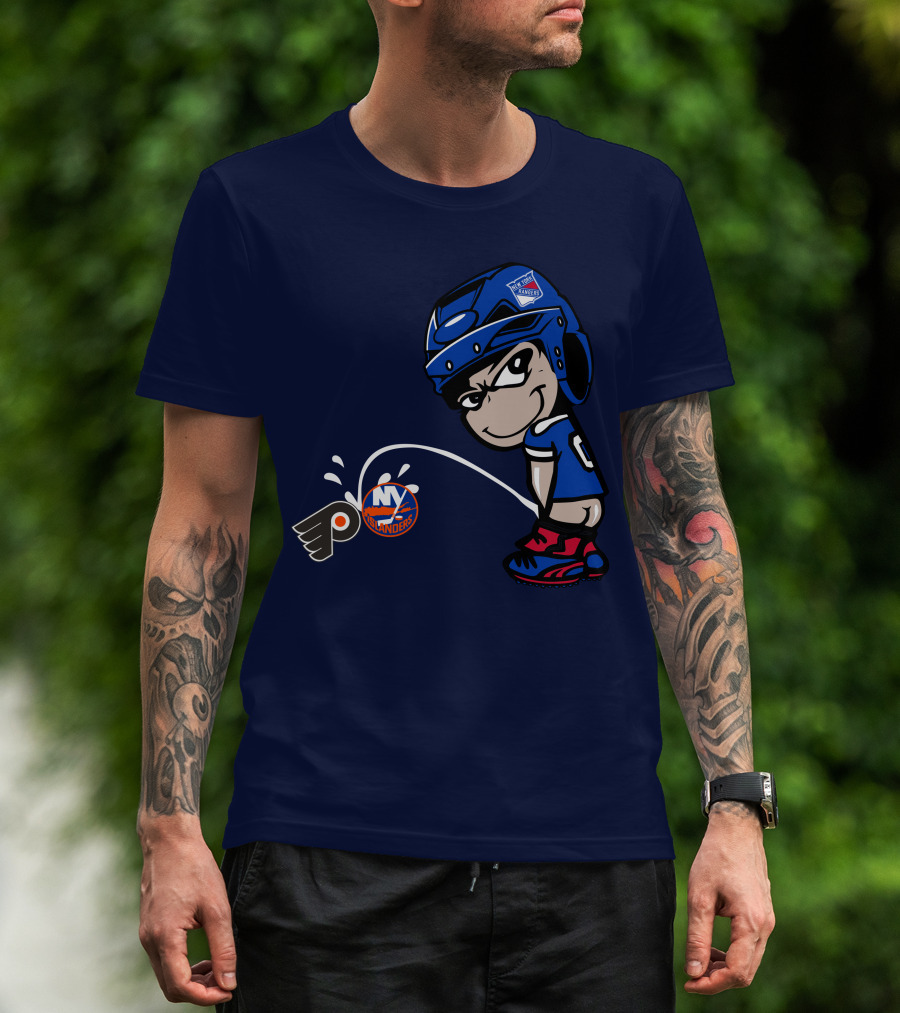 New York Rangers Fan Ny Islanders Philadelphia Flyers Rivalry T-Shirt